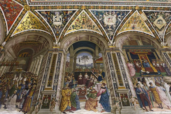 Piccolomini 도서관, 시에나의 두오모, 이탈리아 — 스톡 사진