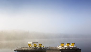 Lac-Superieur rıhtımı, Mont-tremblant, Quebec, Kanada