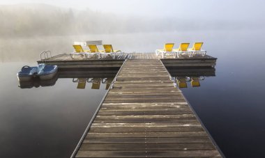 Lac-Superieur rıhtımı, Mont-tremblant, Quebec, Kanada