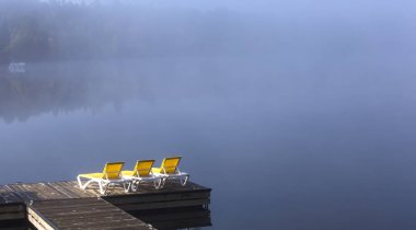 Lac-Superieur rıhtımı, Mont-tremblant, Quebec, Kanada