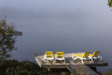 Lac-Superieur rıhtımı, Mont-tremblant, Quebec, Kanada