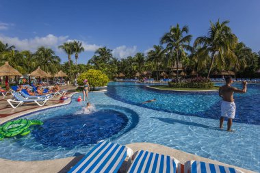 Cancun, Riviera Maya, Meksika için Yüzme Havuzu