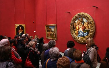 iç mekanlar ve tafsilât-in Uffizi, Floransa, İtalya