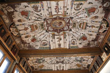 iç mekanlar ve tafsilât-in Uffizi, Floransa, İtalya