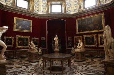 iç mekanlar ve tafsilât-in Uffizi, Floransa, İtalya
