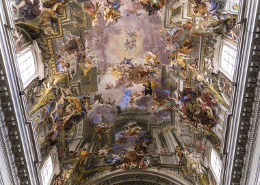  Andrea Pozzo sant Ignazio kilise tavanlar, Roma, Ital üzerinde fresk