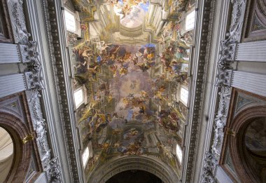  Andrea Pozzo sant Ignazio kilise tavanlar, Roma, Ital üzerinde fresk