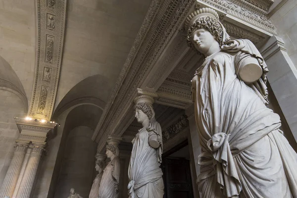 The Caryatids room, El Louvre, París, Francia —  Fotos de Stock