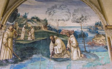 Abbey Monte Oliveto Maggiore, Toskana, İtalya