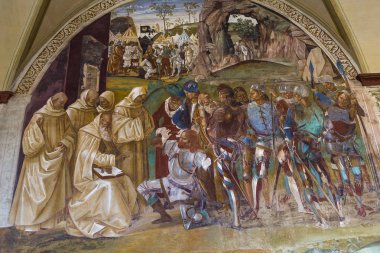 Abbey Monte Oliveto Maggiore, Toskana, İtalya