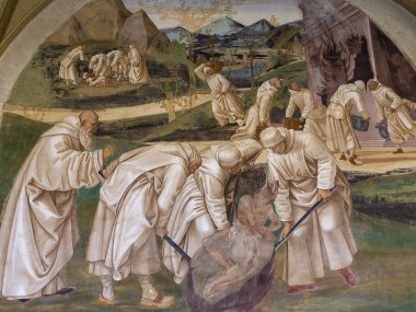 Abbey Monte Oliveto Maggiore, Toskana, İtalya