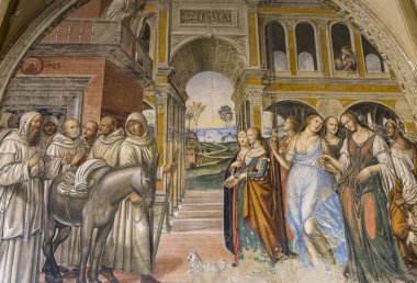 Abbey Monte Oliveto Maggiore, Toskana, İtalya