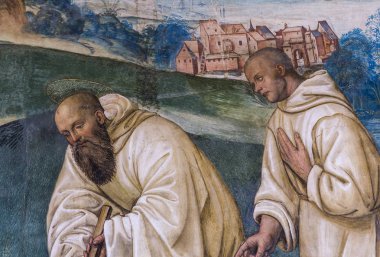 Abbey Monte Oliveto Maggiore, Toskana, İtalya