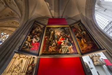 İç Notre dame d'Anvers Katedrali, Anvers, Belçika