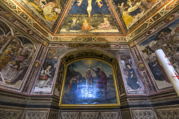 details of the battistero di san Giovanni, Siena, Italy