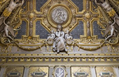 Büyük Galeri tavanları, Louvre, Paris, Fransa