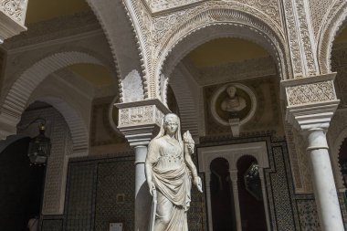 Seville, Endülüs, İspanya, 24 Mayıs 2017: iç ve ayrıntılarını Casa de Pilatos, 24 Mayıs 2017 Seville, andalusia, İspanya