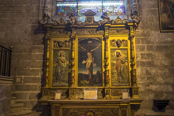 Innenräume der Kathedrale von Sevilla, Sevilla, Andalusien, Spanien — Stockfoto