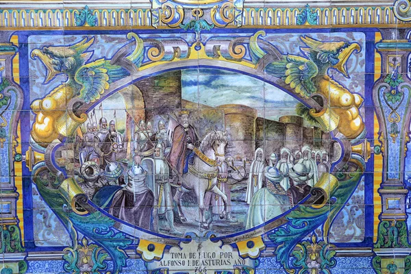 Seramik azulejos Plaza de Espana, Sevilla, Andalusia, İspanya