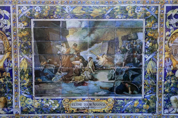 Kerámia azulejos, a Plaza de Espana, Sevilla, Andalúzia, Spanyolország — Stock Fotó