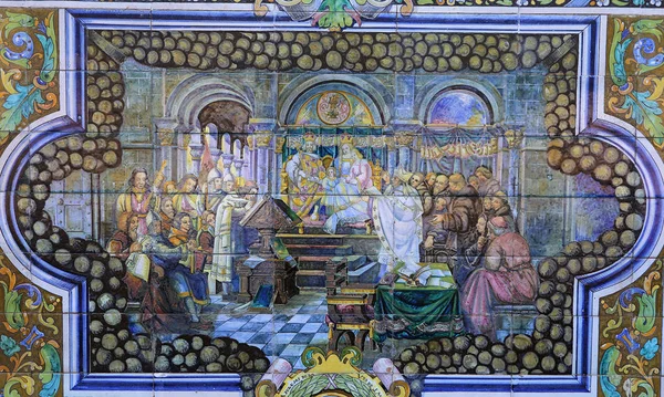Ceramic azulejos in Plaza de Espana, Seville, Andalusia, spain — Stock Photo, Image