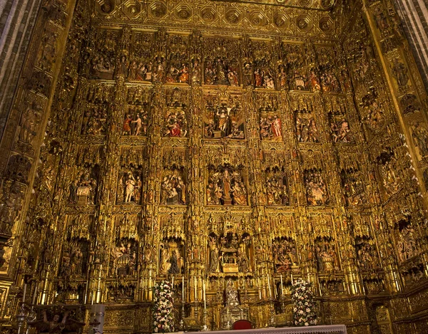 Retablo mayor inf Seville cathedral, Seville, Andalusia, spain — Stock Photo, Image