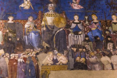 iç mekanlar ve ayrıntılarını Palazzo Pubblico, Siena, İtalya