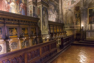 iç mekanlar ve ayrıntılarını Palazzo Pubblico, Siena, İtalya