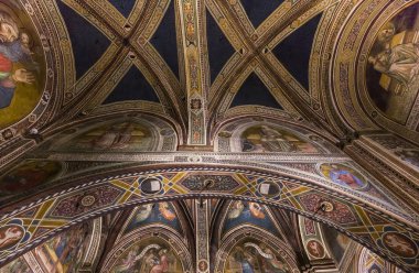 iç mekanlar ve ayrıntılarını Palazzo Pubblico, Siena, İtalya