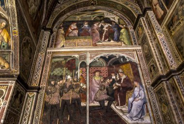 iç mekanlar ve ayrıntılarını Palazzo Pubblico, Siena, İtalya