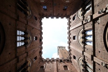 iç mekanlar ve ayrıntılarını Palazzo Pubblico, Siena, İtalya