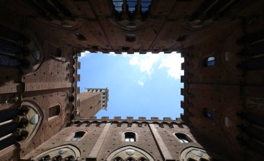iç mekanlar ve ayrıntılarını Palazzo Pubblico, Siena, İtalya