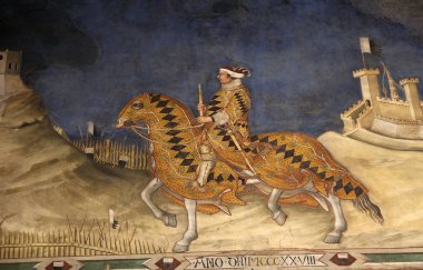 iç mekanlar ve ayrıntılarını Palazzo Pubblico, Siena, İtalya