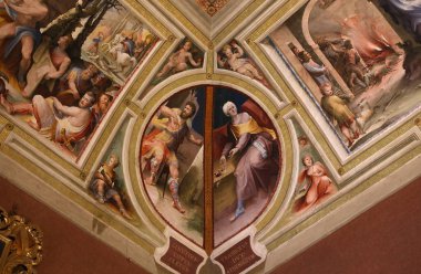 iç mekanlar ve ayrıntılarını Palazzo Pubblico, Siena, İtalya