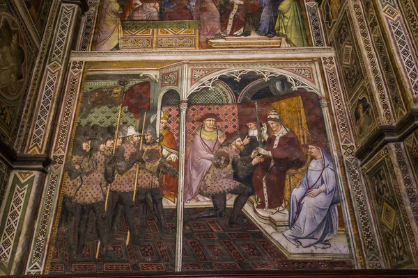 Interni e dettagli di Palazzo Pubblico, Siena, Italia — Foto Stock