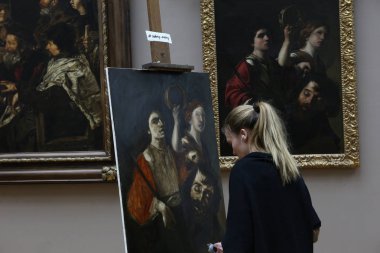 Yazıcı ressam iş, Louvre, Paris, Fransa