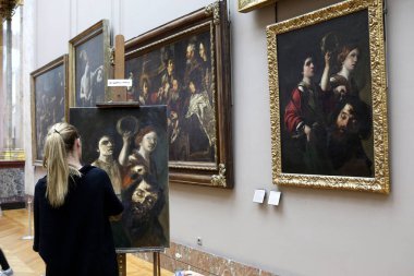 Yazıcı ressam iş, Louvre, Paris, Fransa