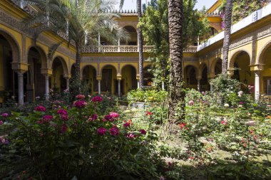 Seville, Endülüs, İspanya, 24 Mayıs 2017: iç ve ayrıntılarını Palacio de las duenas, 24 Mayıs 2017 Seville, andalusia, İspanya