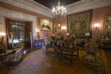 Seville, Endülüs, İspanya, 24 Mayıs 2017: iç ve ayrıntılarını Palacio de las duenas, 24 Mayıs 2017 Seville, andalusia, İspanya