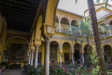Seville, Endülüs, İspanya, 24 Mayıs 2017: iç ve ayrıntılarını Palacio de las duenas, 24 Mayıs 2017 Seville, andalusia, İspanya