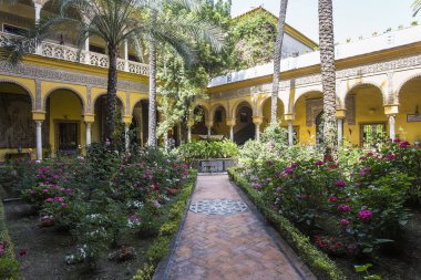 Seville, Endülüs, İspanya, 24 Mayıs 2017: iç ve ayrıntılarını Palacio de las duenas, 24 Mayıs 2017 Seville, andalusia, İspanya