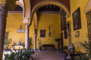 Seville, Endülüs, İspanya, 24 Mayıs 2017: iç ve ayrıntılarını Palacio de las duenas, 24 Mayıs 2017 Seville, andalusia, İspanya