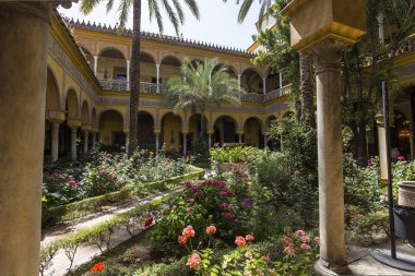 Seville, Endülüs, İspanya, 24 Mayıs 2017: iç ve ayrıntılarını Palacio de las duenas, 24 Mayıs 2017 Seville, andalusia, İspanya