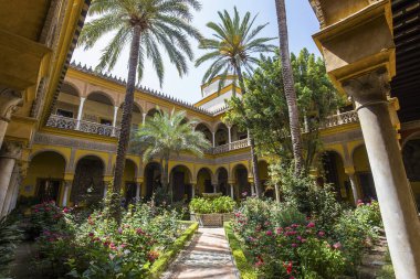 Seville, Endülüs, İspanya, 24 Mayıs 2017: iç ve ayrıntılarını Palacio de las duenas, 24 Mayıs 2017 Seville, andalusia, İspanya