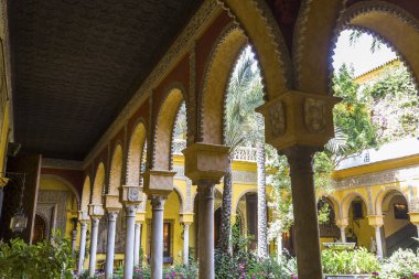 Seville, Endülüs, İspanya, 24 Mayıs 2017: iç ve ayrıntılarını Palacio de las duenas, 24 Mayıs 2017 Seville, andalusia, İspanya