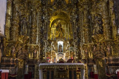 Sevilla, Endülüs, İspanya, 25 Mayıs 2017: Santa maria Magdalena Kilisesi, 25 Mayıs 2017 Seville, andalusia, İspanya İç
