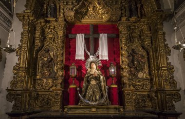 Sevilla, Endülüs, İspanya, 25 Mayıs 2017: Santa maria Magdalena Kilisesi, 25 Mayıs 2017 Seville, andalusia, İspanya İç