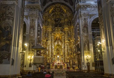 Sevilla, Endülüs, İspanya, 25 Mayıs 2017: Santa maria Magdalena Kilisesi, 25 Mayıs 2017 Seville, andalusia, İspanya İç
