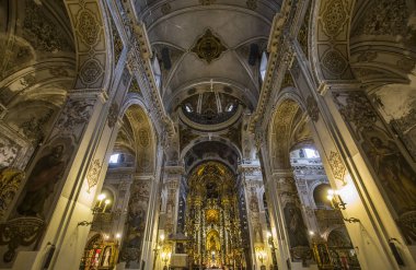 Sevilla, Endülüs, İspanya, 25 Mayıs 2017: Santa maria Magdalena Kilisesi, 25 Mayıs 2017 Seville, andalusia, İspanya İç