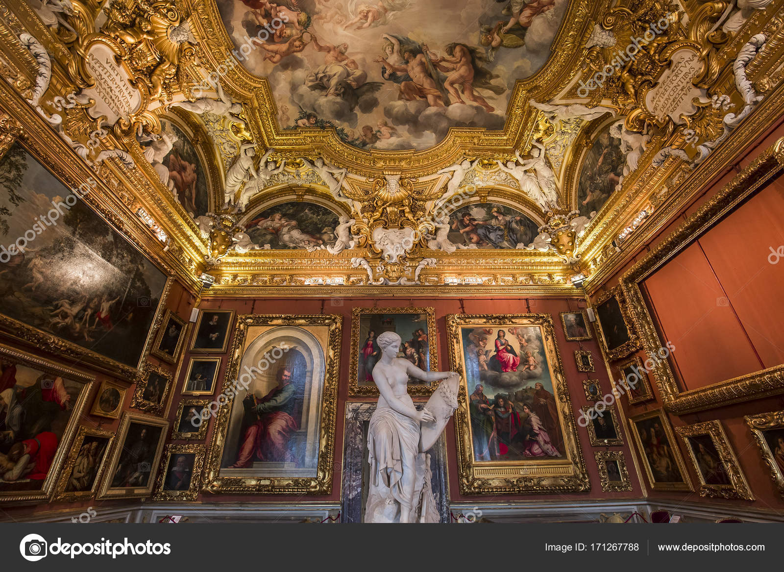 Interiors Of Palazzo Pitti Florence Italy Stock